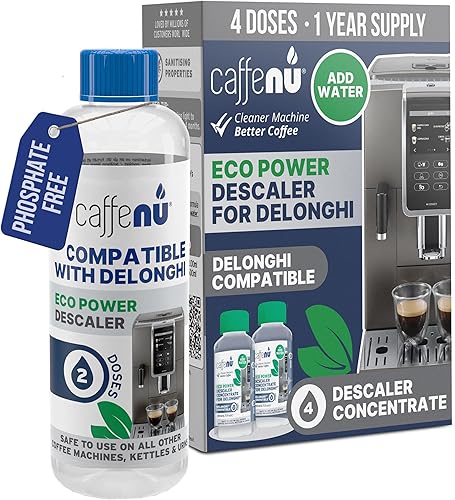 Solución de descalcificación compatible con Delonghi. 2 botellas de solución descalcificadora. El kit de descalcificación elimina la cal para un