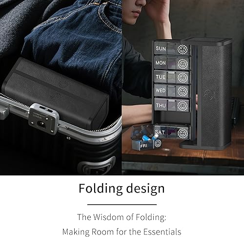 Miniatura 7 de Organizador de pastillas 2 veces al día, Am Pm dos veces al día, pastillero de viaje grande desmontable para 7 días, contenedor semanal de píldoras