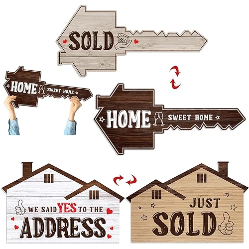 Teenyyou 2 Pcs Extra Large Real Estate Sold Sign for