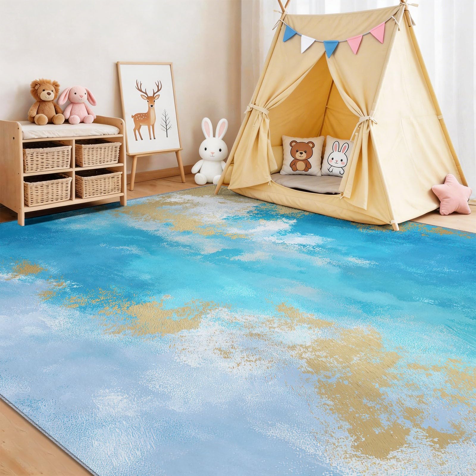 Vintage Polyester Wohnzimmer Teppich 120 x 180 cm
