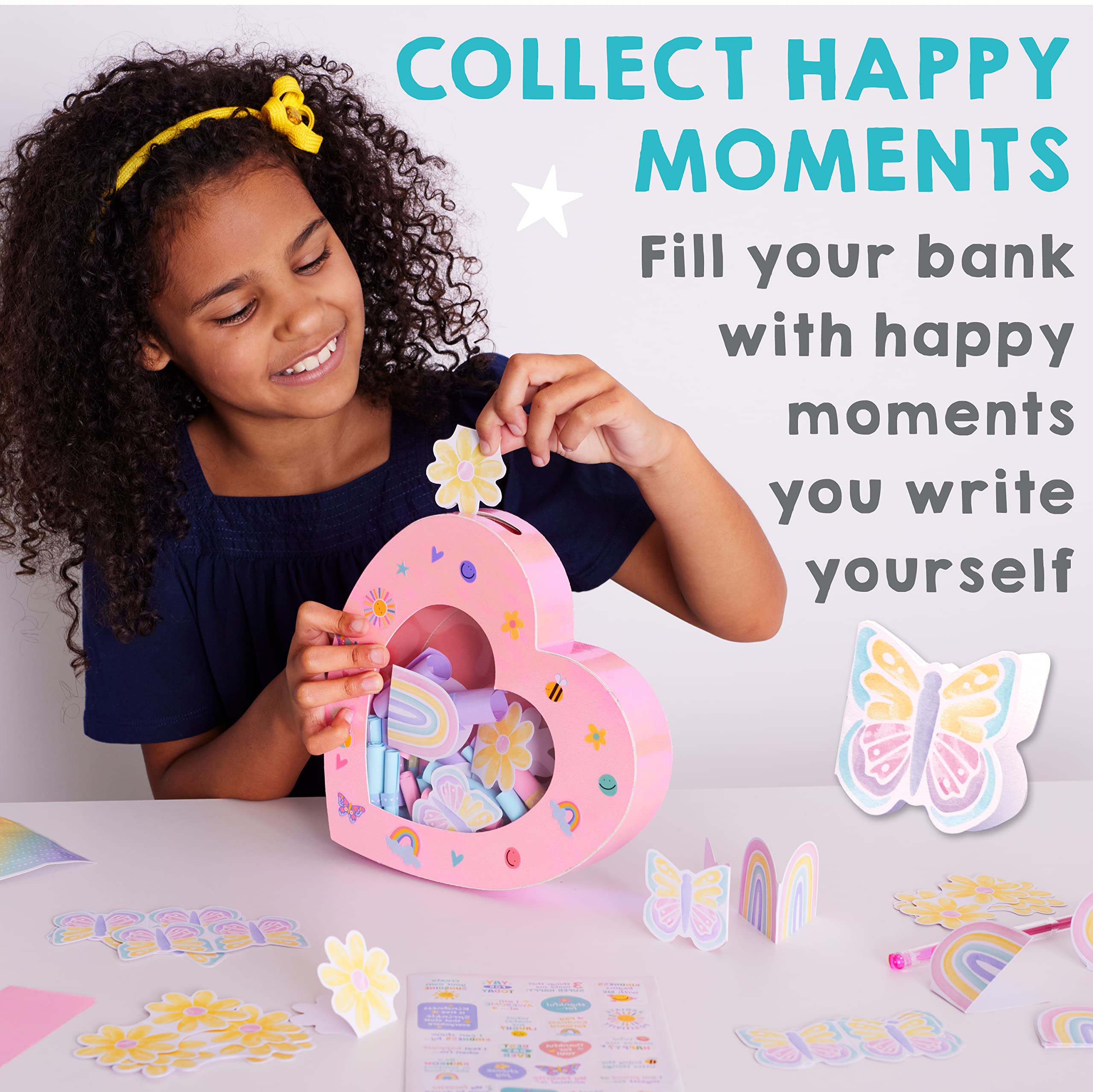 Creativity for Kids Happiness Bank - Kits de manualidades para niñas y niños, juguetes para niños, artesanía de atención plena para niños a partir de 7 a 10 años