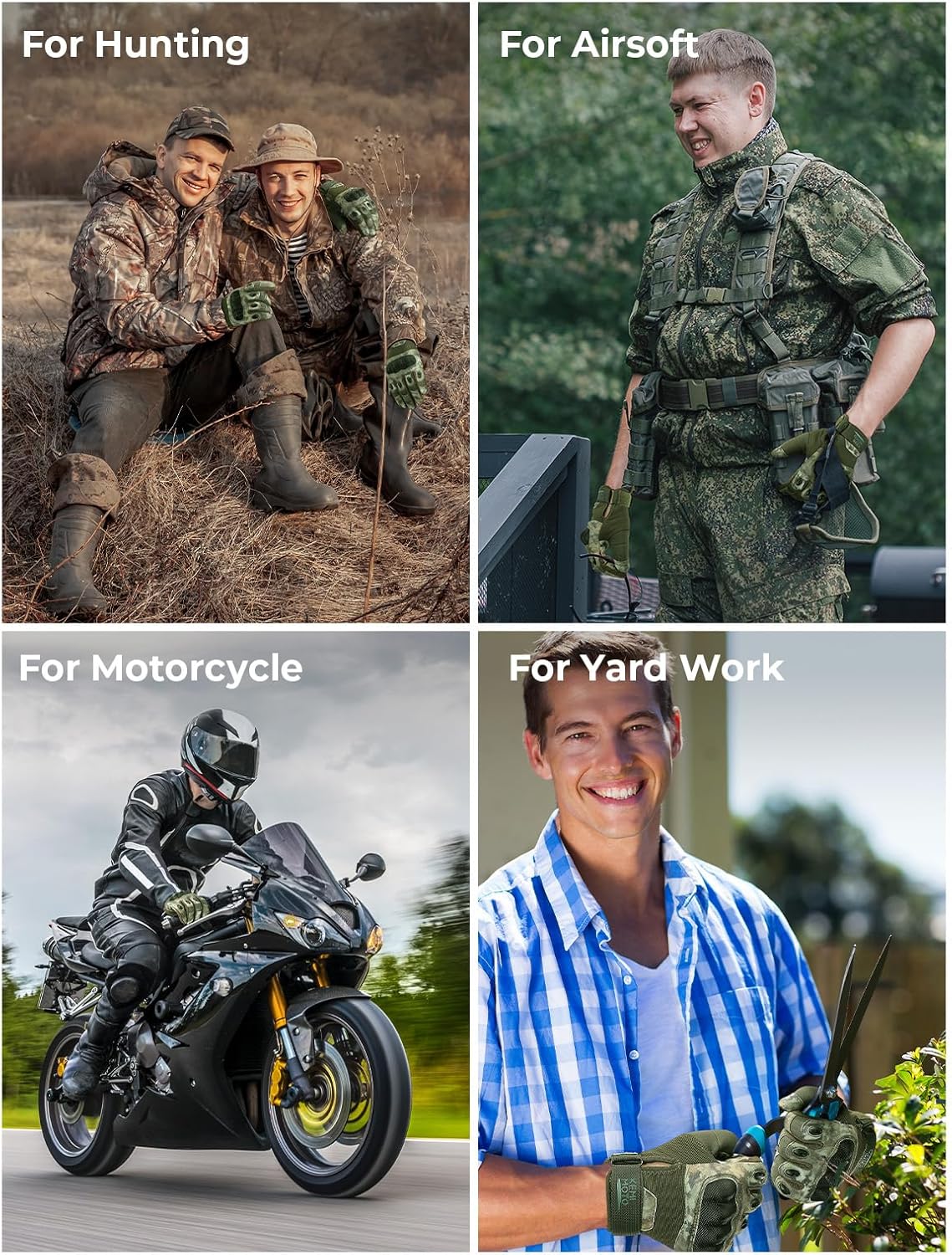 KEMIMOTO Tactical Gloves for Men, Touchscreen Motorcycle Gloves with Hard Shell & Palm Padding for Sports Motorcycle Cycling Tactical Airsoft Paintball Hunting Hiking Camping Climbing - Image 5