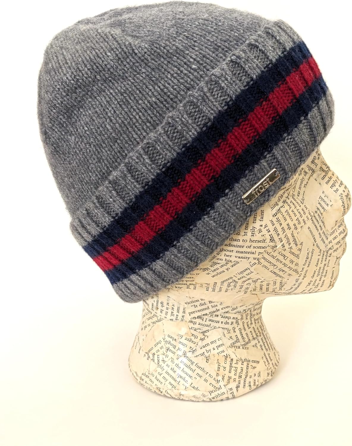 Frost Hats Unisex Cashmere Knitted Warm Wool Beanie Hat, Folded Rolled Cuff Winter Beanie