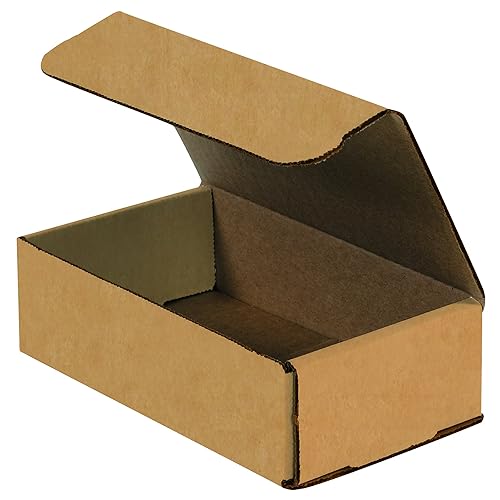 Boxes Fast BFM742K - Sobres de cartón corrugado, 7 x 4 x 2 pulgadas, cajas de envío troqueladas, cajas de correo pequeñas de papel kraft marrón