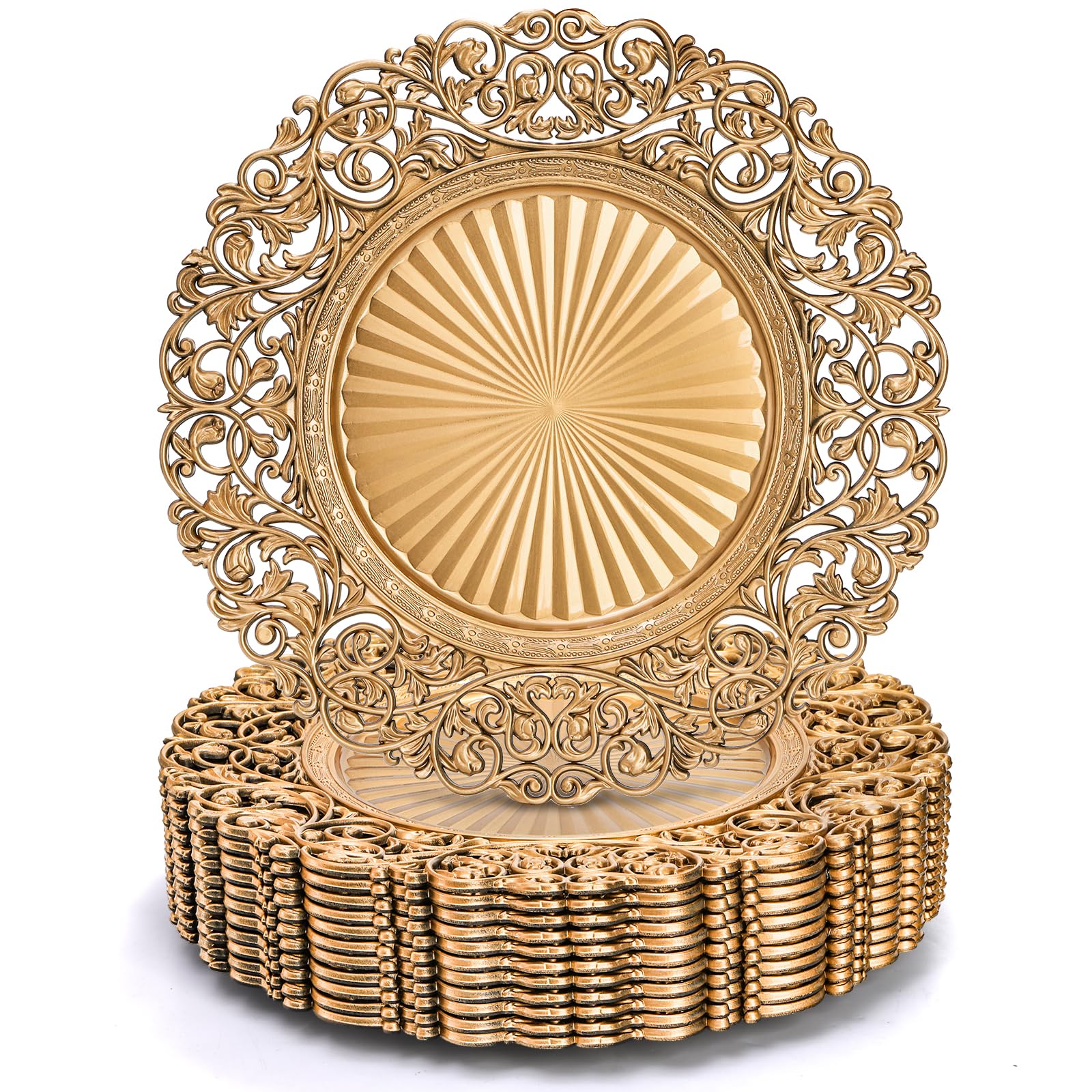 Foraineam Gold Charger Plates Set of 12, 13