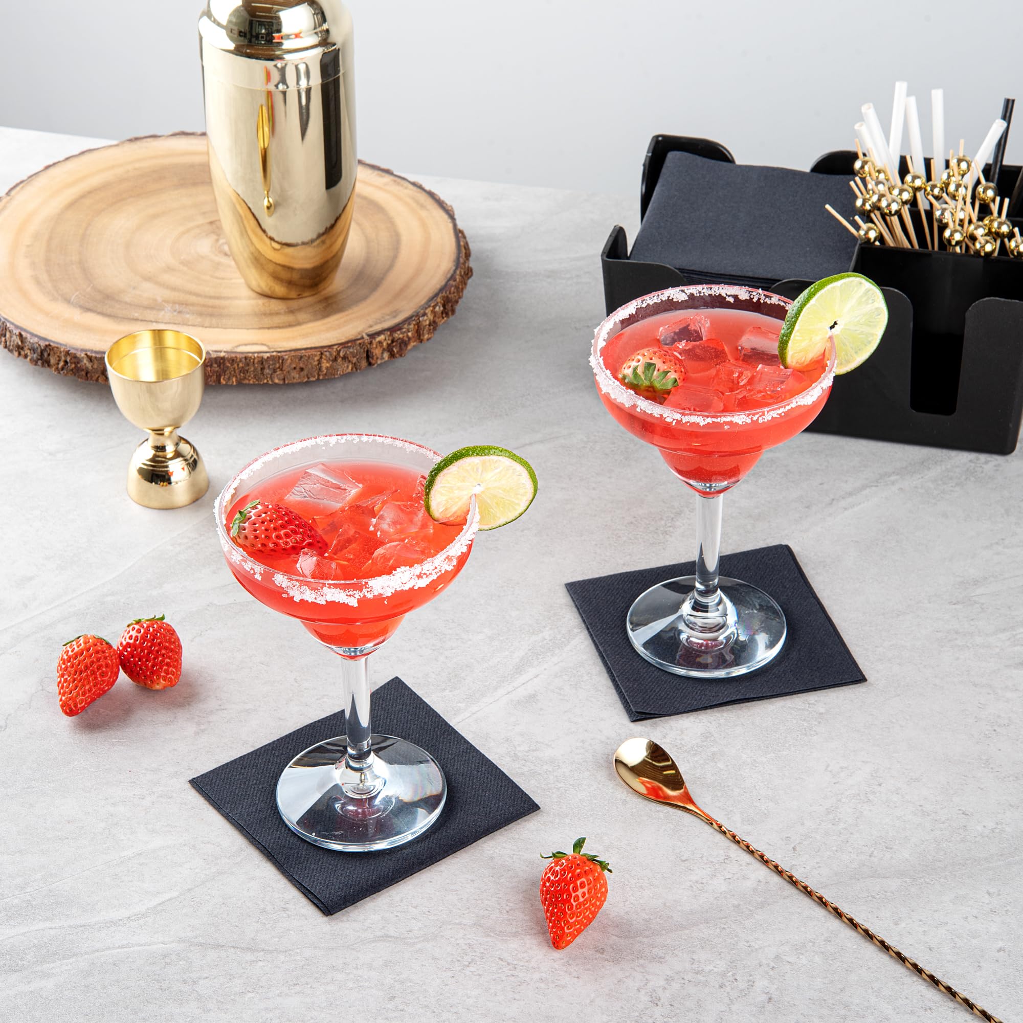Restaurantware BEV Tek - Bicchieri da Margarita da 325 ml, 6 bicchieri da cocktail resistenti, lavabili in lavastoviglie, infrangibili, in plastica PC trasparente, per tutti i tipi di bevande