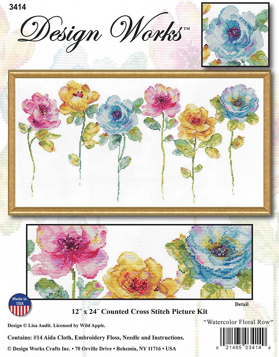 Watercolor Floral Row