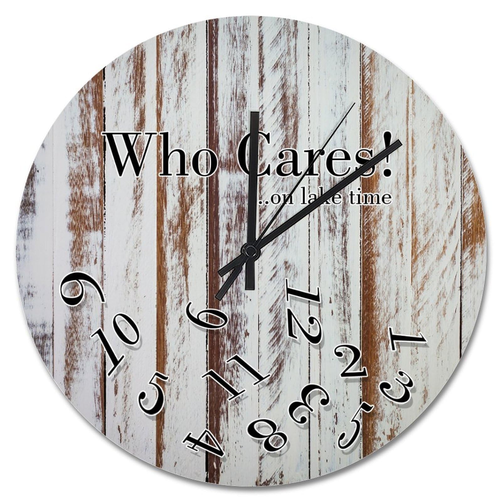 Horloge en bois Who Cares On Lake Time, le cadeau idéal pour décoration de chalet