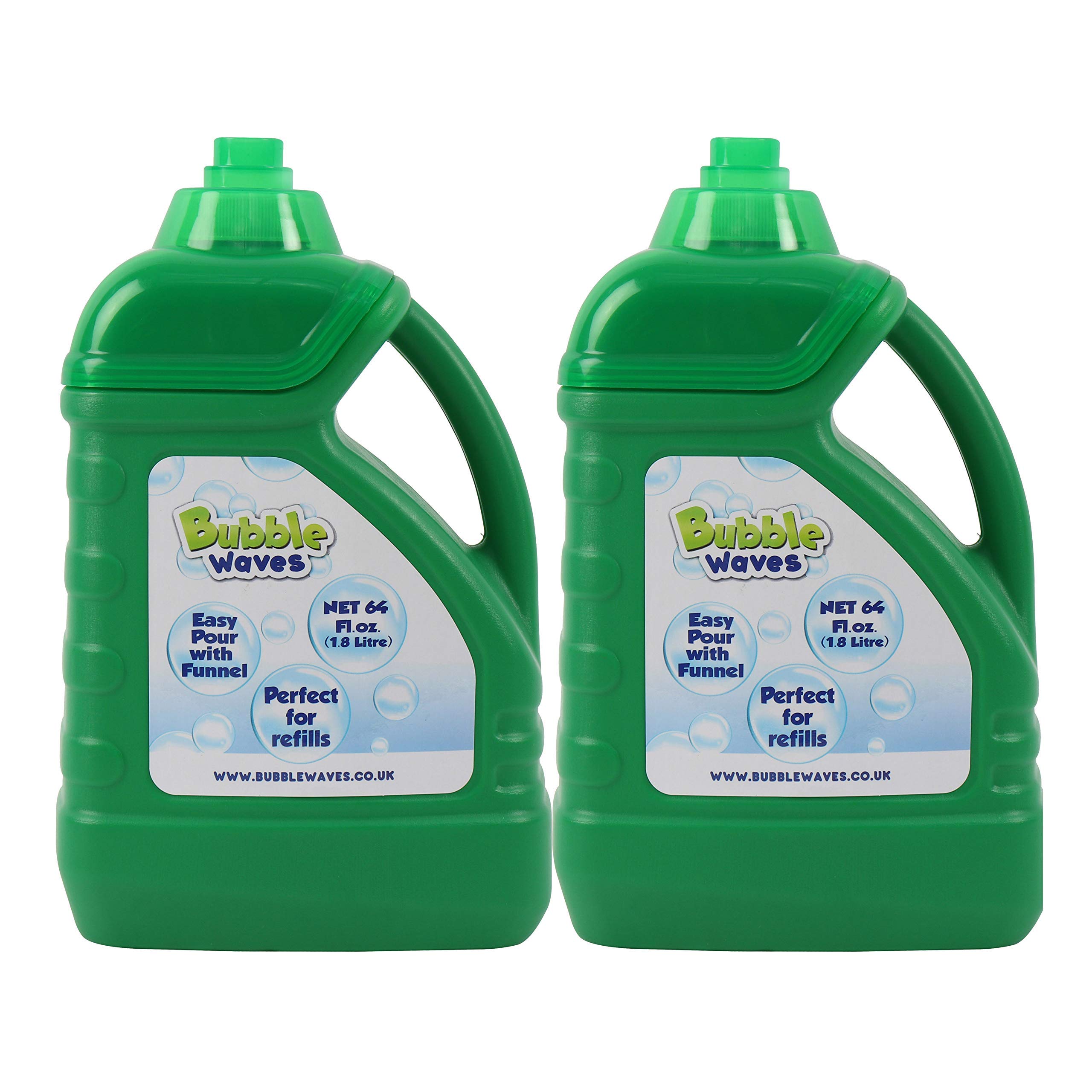 Laeto Bubble Waves 2.6 Litre Bubble Solution Liquid | Bubbles Mixture Bubbles For Kids With Funnel For Easy Pouring (2x 1.8L Bottles)