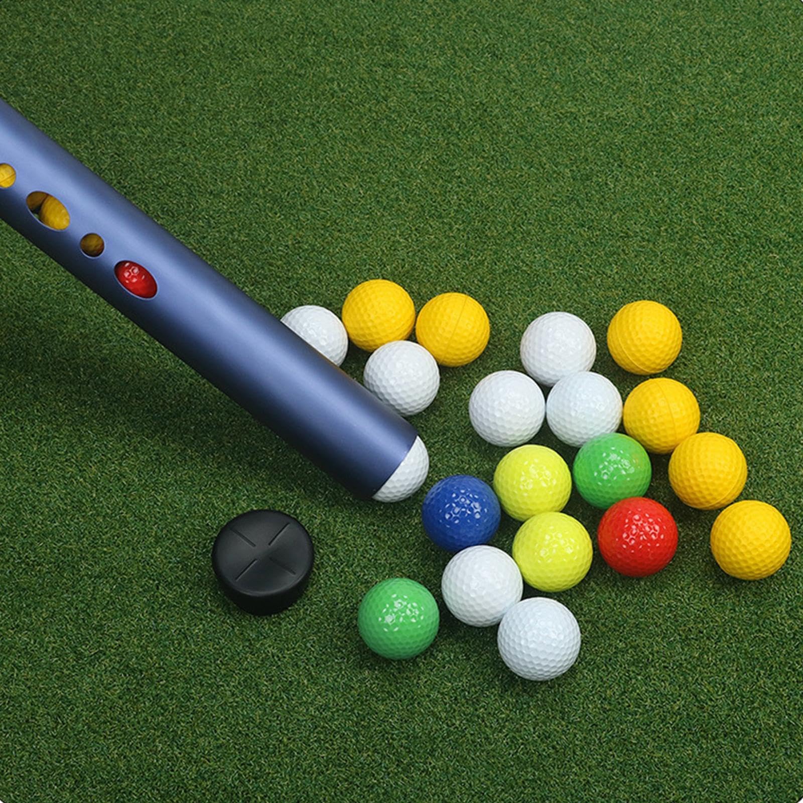 Golfball Sammler Golfball Pickup Rohr Golfball Sammelrohr Golfball Aufnahmeröhre Aluminiumlegierung Zerlegbar Kapazität für 21 Bälle für Golfer Männer, Blau