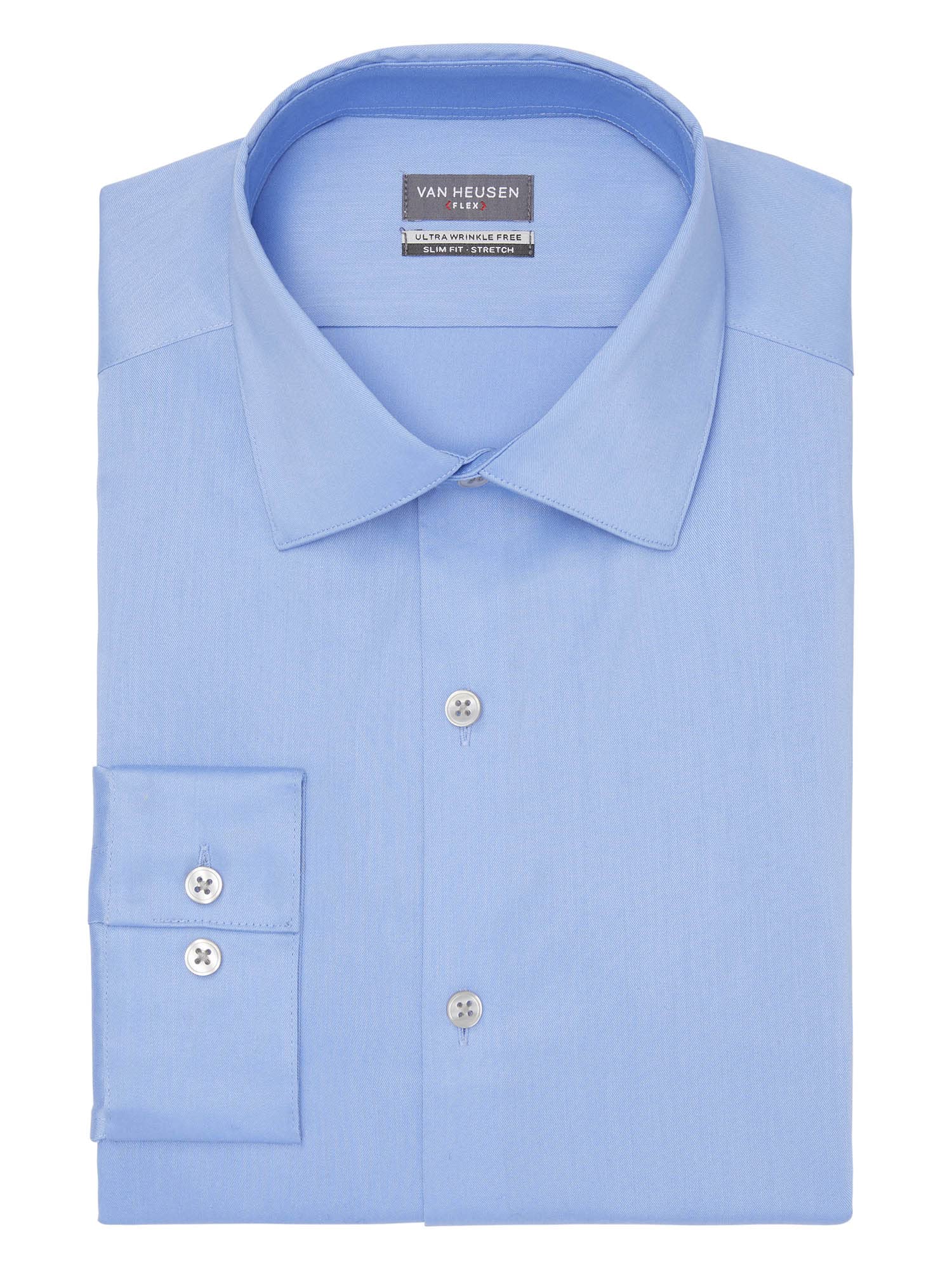 Van HeusenMen's Dress Shirt Slim Fit Ultra Wrinkle Free Flex Collar Stretch