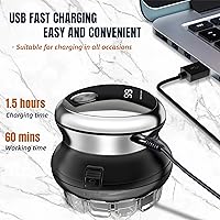 Vista 6 de Cortapelos para hombres, kit de corte de pelo eléctrico inalámbrico, profesional, impermeable, automático, recortador de pelo circular con pantalla