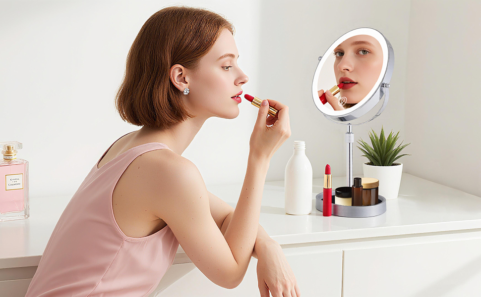 Espejo de Maquillaje Ajustable con Luz Recargable 8 pulgadas miniatura 7
