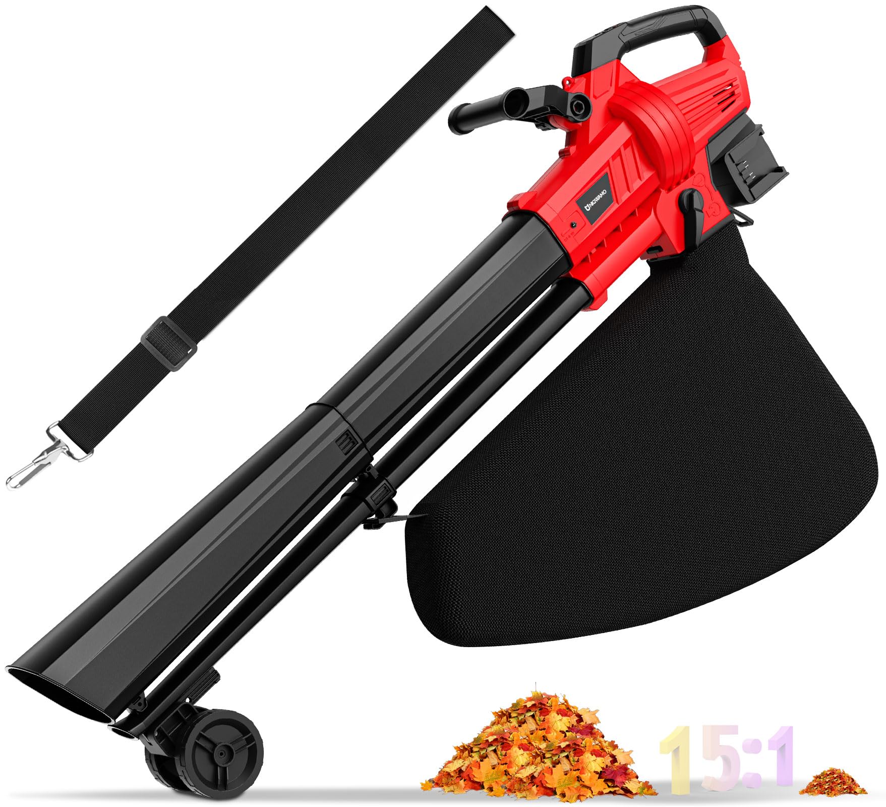 3-in-1 Leaf Vacuum Cordless with Bag Compatible for Milwaukee 18V Battery, Electric Leaf Mulcher & Leaf Vacuum with Bag 40L, Cordless Leaf Blowers for Lawn Care, 5 Speeds, Turbo Mode(Not Battery)