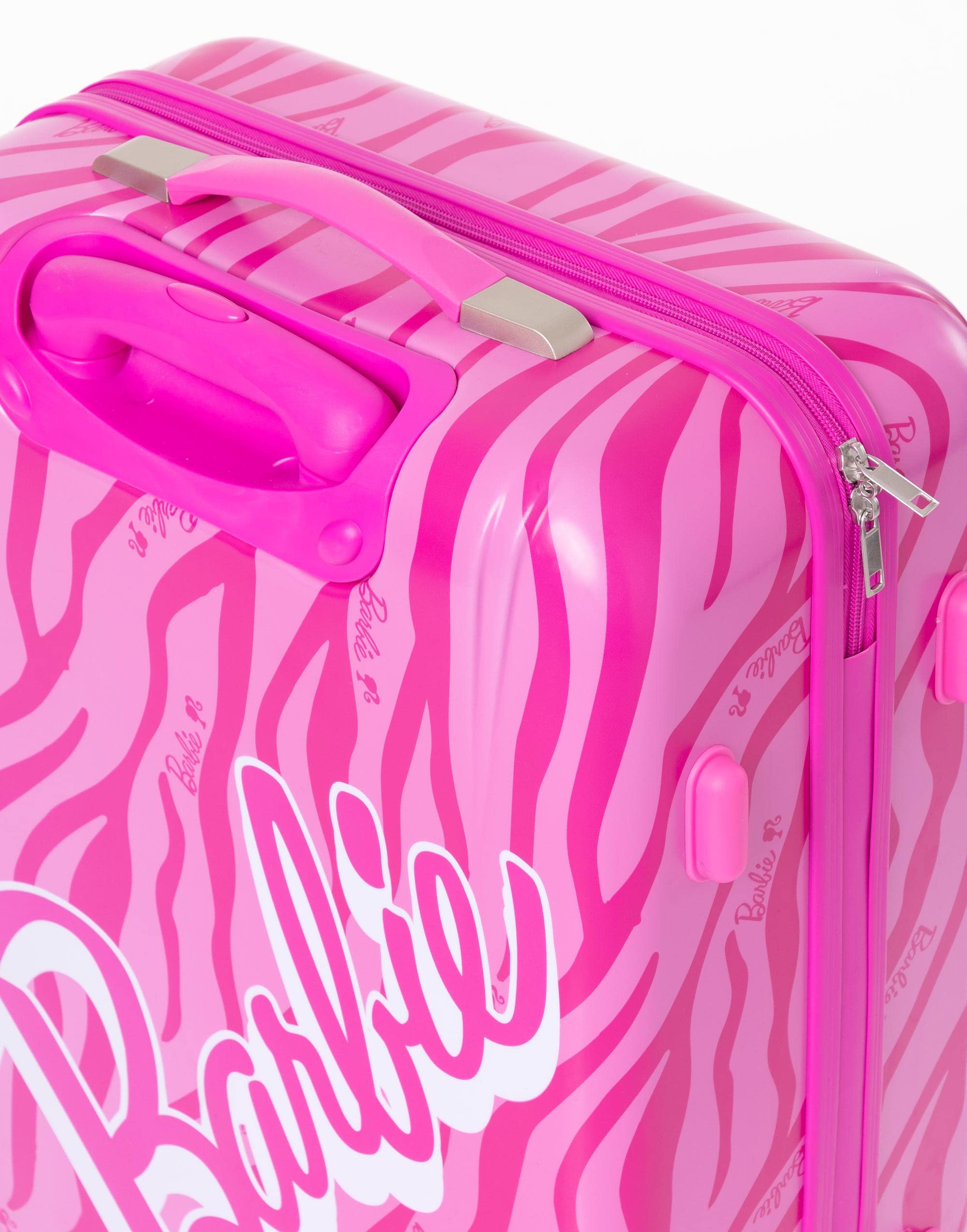 Barbie Valigia per adulti e bambini | Cabina Piccola, Media O Grande Opzioni Borsa Bagaglio | Ragazze Rosa Bambola Logo Copertina Rigida Da Donna Carry On Trolley Da Viaggio