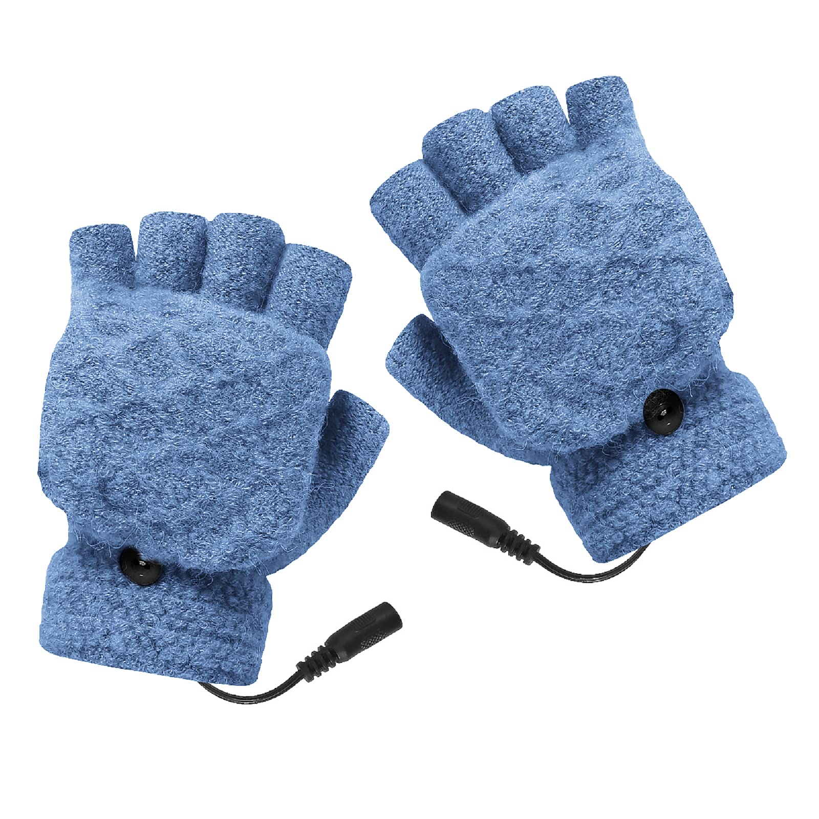 PetyoungUnisex USB Heated Gloves Adjustable Temperature Winter Full & Half Fingers Warmer Laptop Gloves Mittens for Women Men Girls Boys