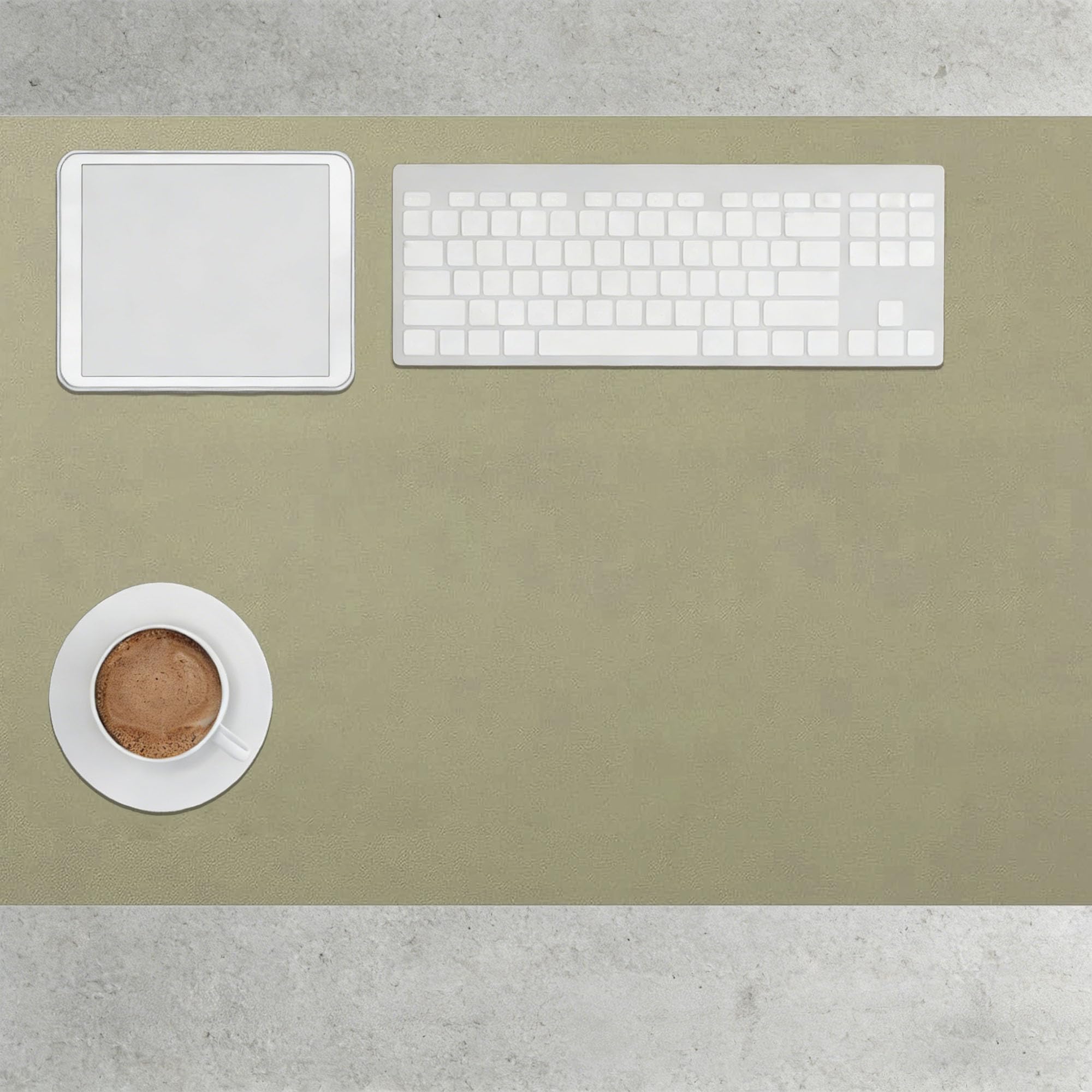 Leather Desk Mat 60 x 60 cm Multifunctional Leather Desk Pad Protector Wipeable Ideal Keyboard Mat for Office and Home, Green