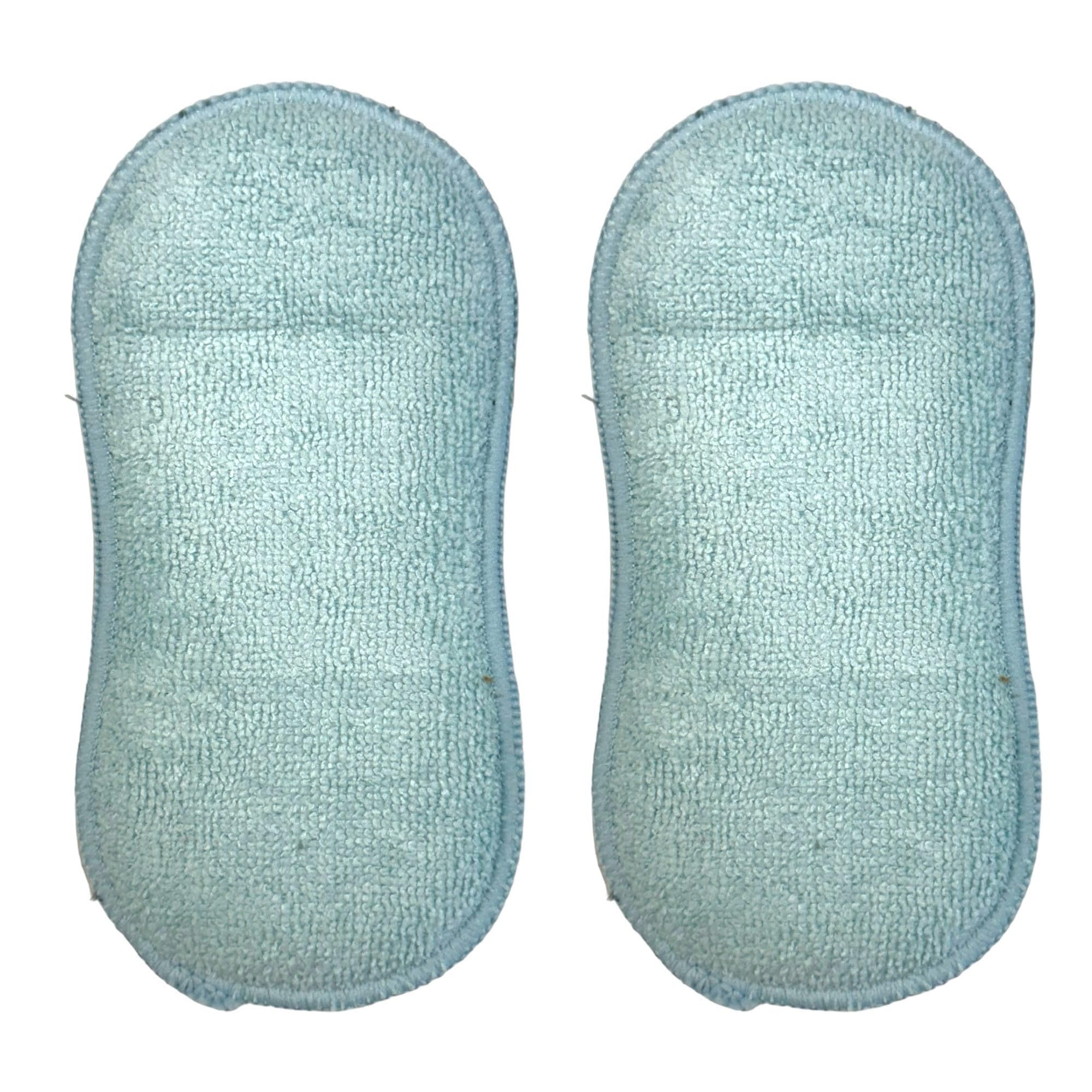 Blue Turquoise Anti-Bacterial Dual Sided Sponge, Cleaning Pad, Reusable Microfibre Kitchen Cleaner, Non Scratch Sponge, Cleaning Product - 2 Pack