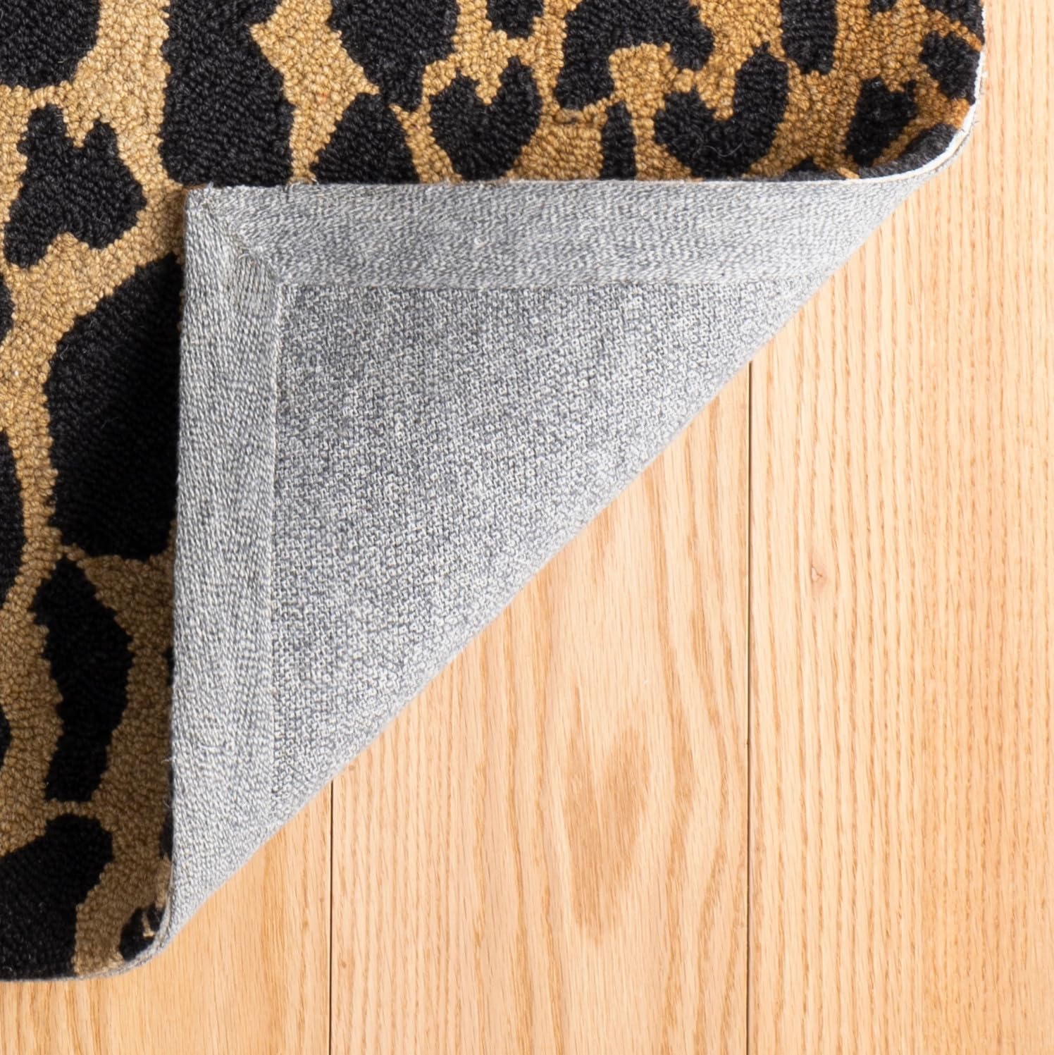 Dash & Albert Leopard Hand Micro Hooked Wool Rug, 2.5 X 8 Feet, Browns Animal Print Pattern