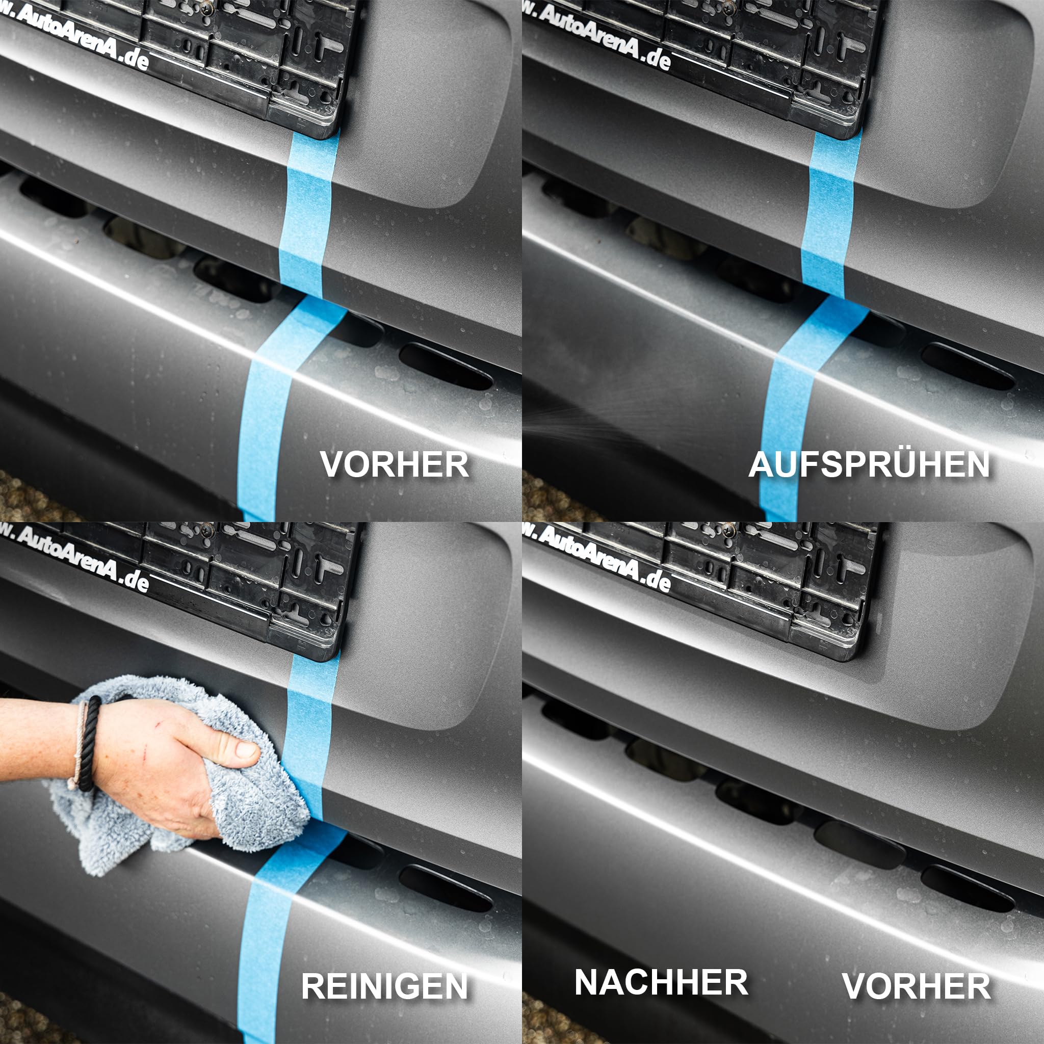 Mattlack Pflege mit Versiegelung - 500ml Spray + 2,3L Kanister | Set inkl. 5 x 500GSM Mikrofasertuch - Zum Pflegen von Autolack Matt, Matt-Folie, Autosprühfolie - Erhält den Matt-Effekt