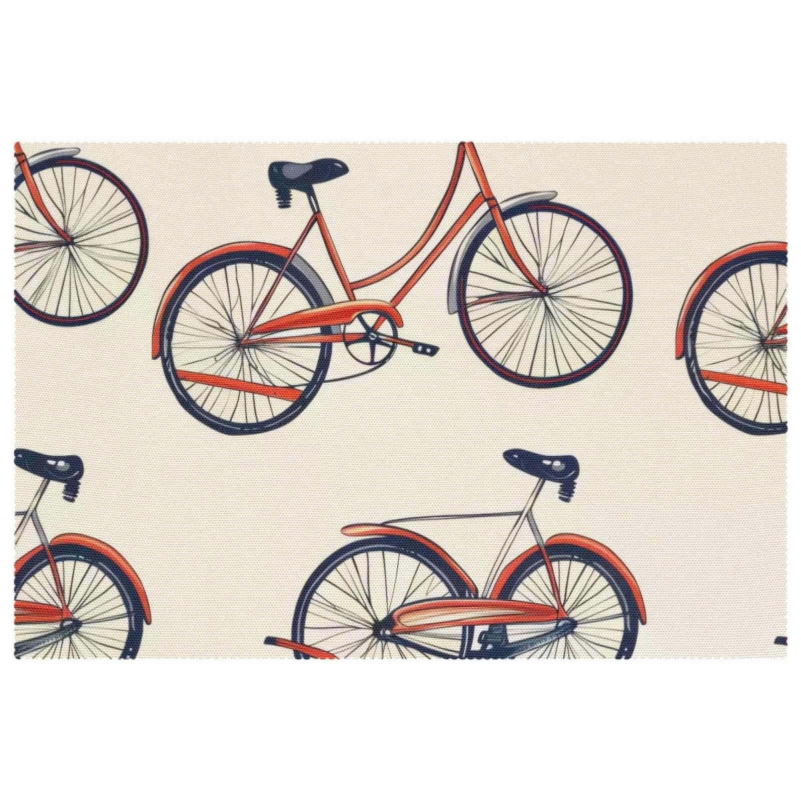 Sets de table vélo rouge antidérapants : protégez votre table avec style