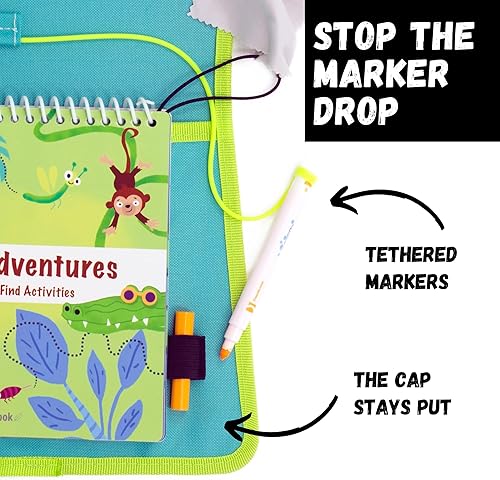 Miniatura 4 de Totebook Libro de actividades educativas de viaje para niños con marcadores lavables, actividades en automóvil y avión, juguetes de aprendizaje para