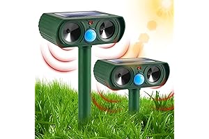 2 Pcs Solar Ultrasonic Animal Repellent Outdoor Deer Repellent Devices
