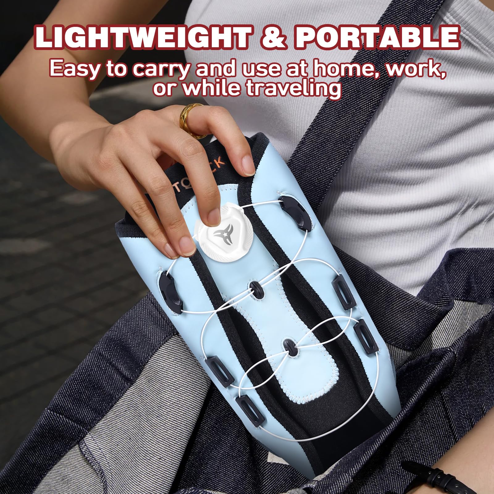 KTQUICK Tobillera ajustable con botón giratorio, vendaje de pie con estabilizador extraíble para fascitis plantar, artritis, LCA, dolor articular, espolón calcáneo, deporte, derecha e izquierda - S