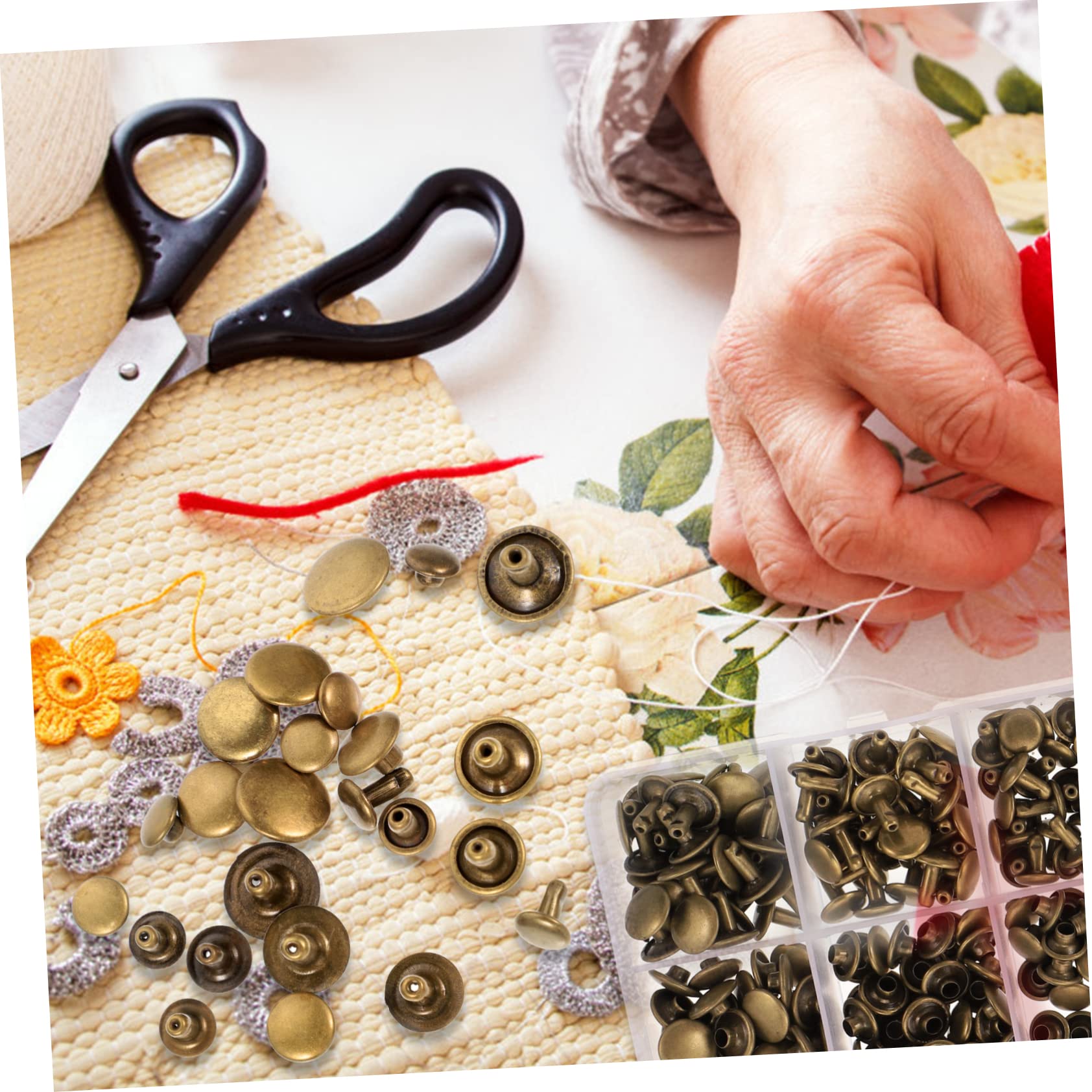 Gadpiparty Remaches Metálicos Doble Tapa Para Reparación De Bolsos De Remaches Tubulares Resistentes La Oxidación Con Caja De Almacenamiento Para Decorar Y Reparar 360 Piezas*4