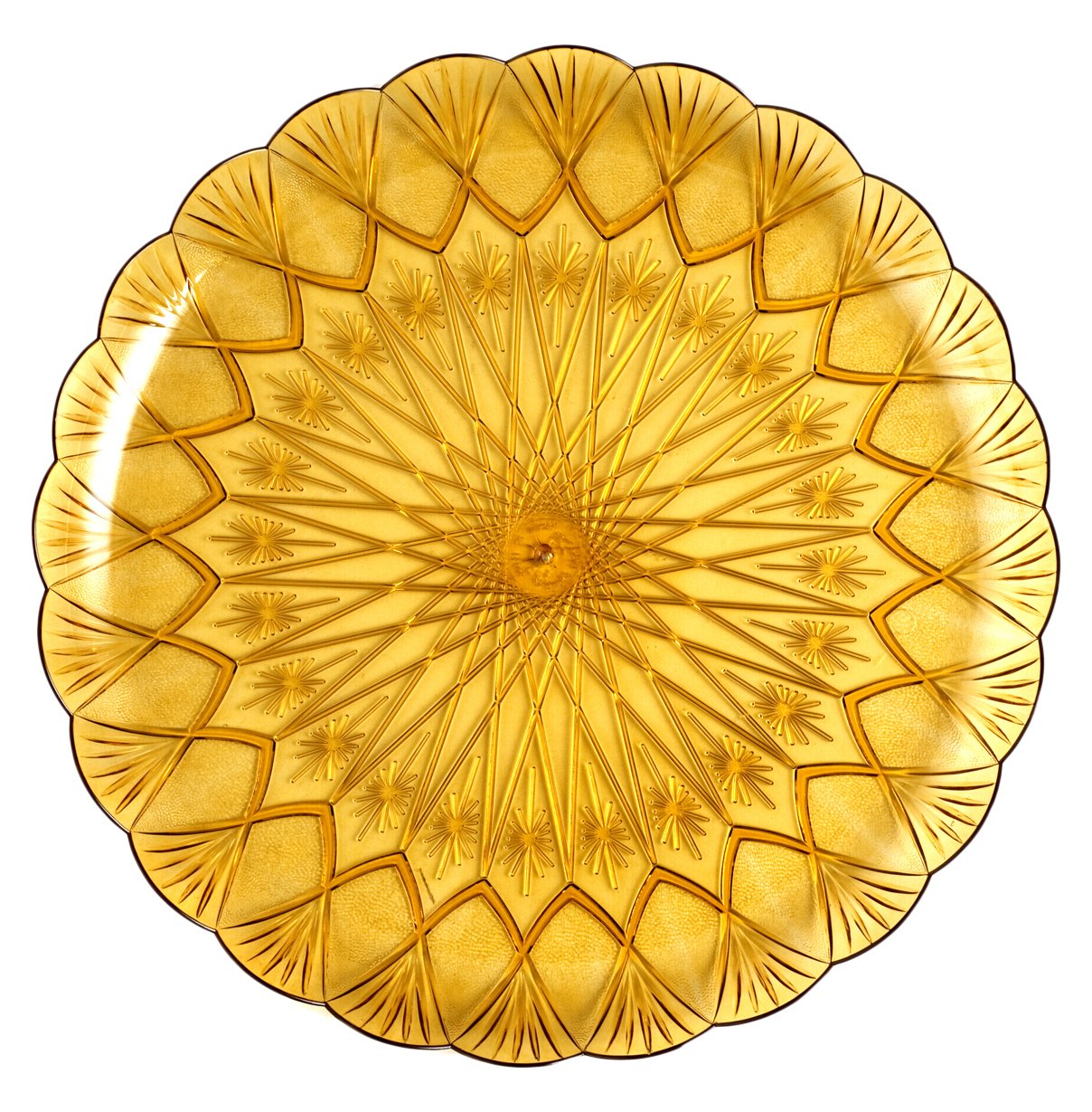 H&H 3 Star Amber Round Trays, 33 cm