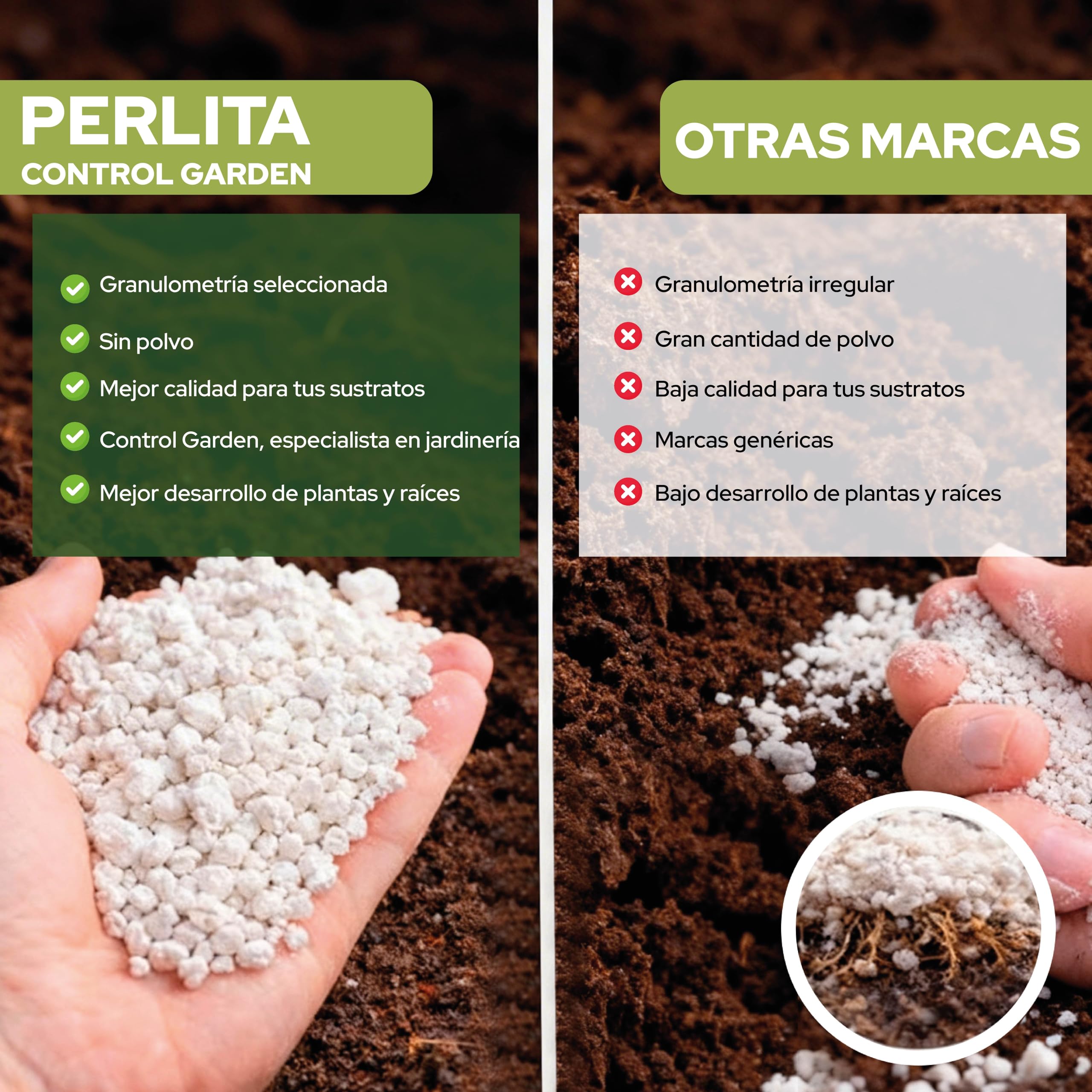 Control Garden Perlita 125 L | Tierra para Plantas y Cultivos Interior y Exterior | Sustrato Natural para Semillas | Fabricado en España