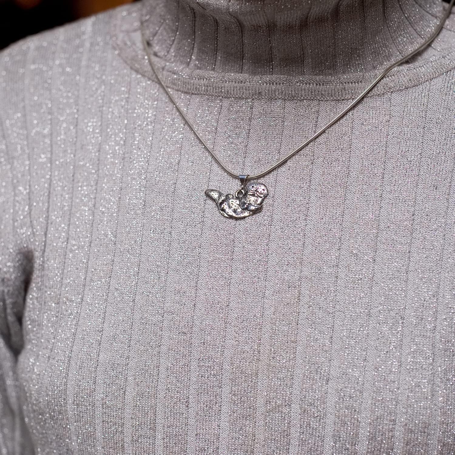 Sterling Silver Otter Pendant - Sea Mammal Gifts for Women