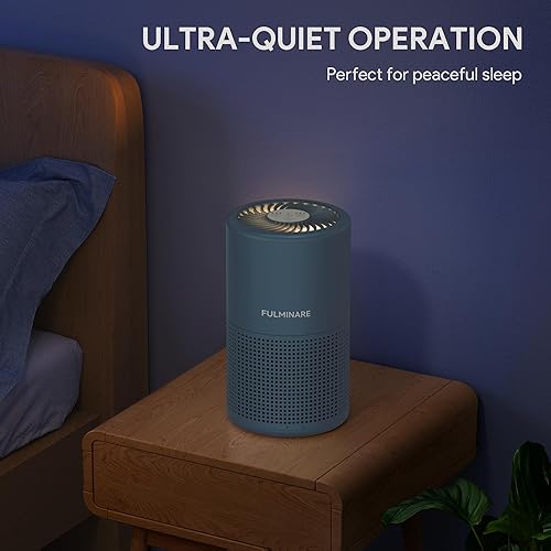 Miniatura 9 de FULMINARE Purificadores de aire para dormitorio, purificador de aire pequeño portátil para el hogar, oficina, sala de estar (azul niebla)