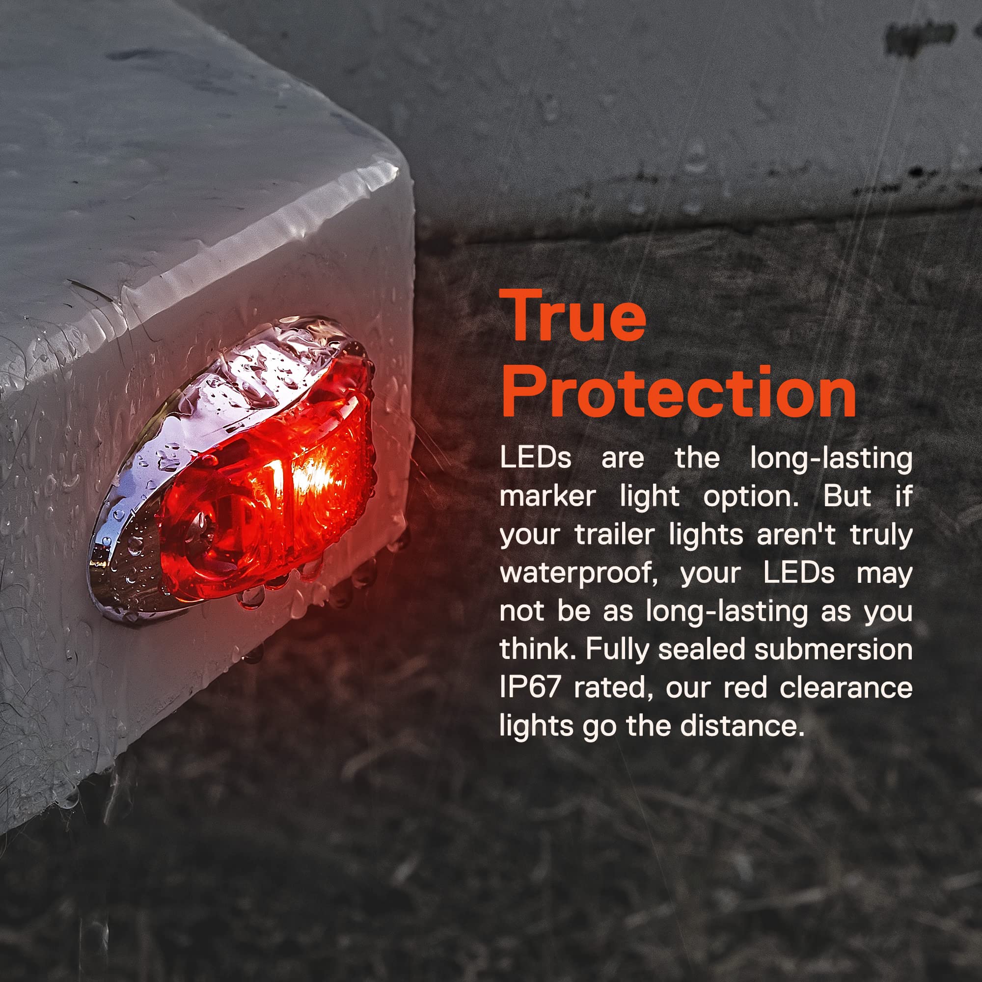 Juego de 8 luces LED rojas de 2.5 pulgadas con bisel cromado [DOT FMVSS 108] [SAE P2] [montaje en superficie] [impermeable IP67] luces de posición laterales para remolque camión