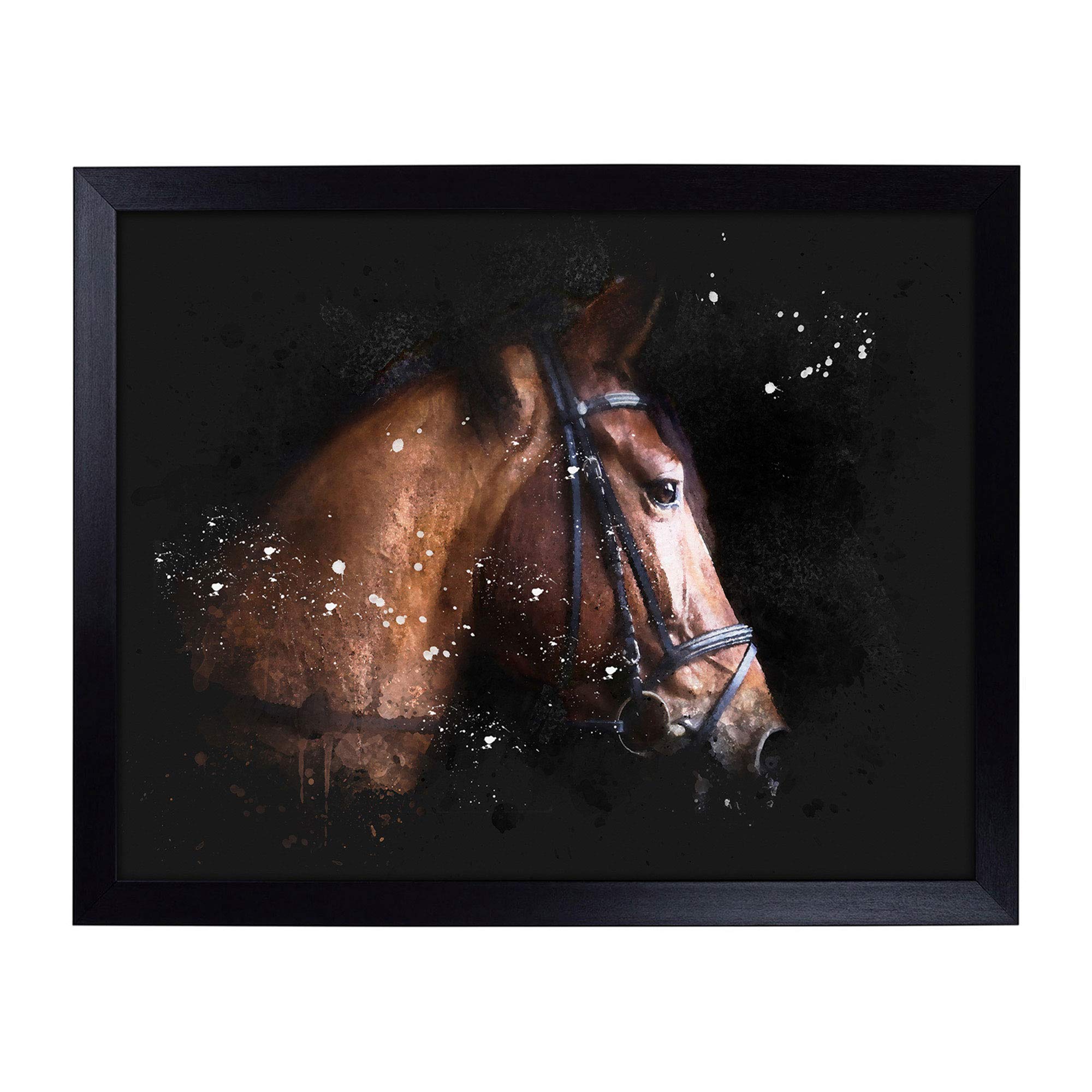 Big Box Art Lap Tray with Cushion | Horse Portrait Paint Splash | Padded Bean Bag Cushion | For Eating, Working, Crafting, Laptop | Portable Table Desk