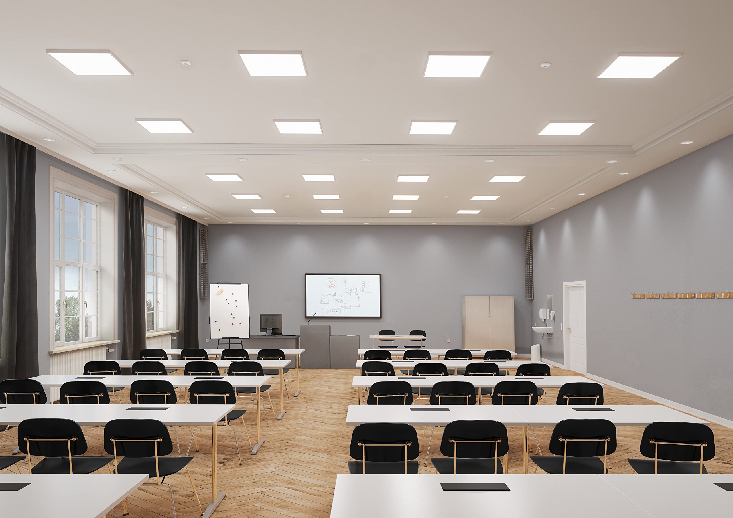 LEDVANCE Paneles cuadrados empotrados | instalación sin herramientas | para 625 x 625 mm sistema de techo PANEL PERFORMANCE 625 36 W/4000 K