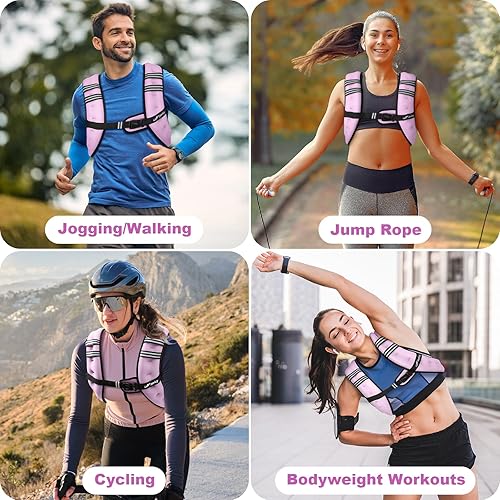 Miniatura 5 de Chaleco con peso unisex, con franja reflectante para correr, entrenamiento, caminar, entrenamiento de fuerza, pérdida de peso, fitness,