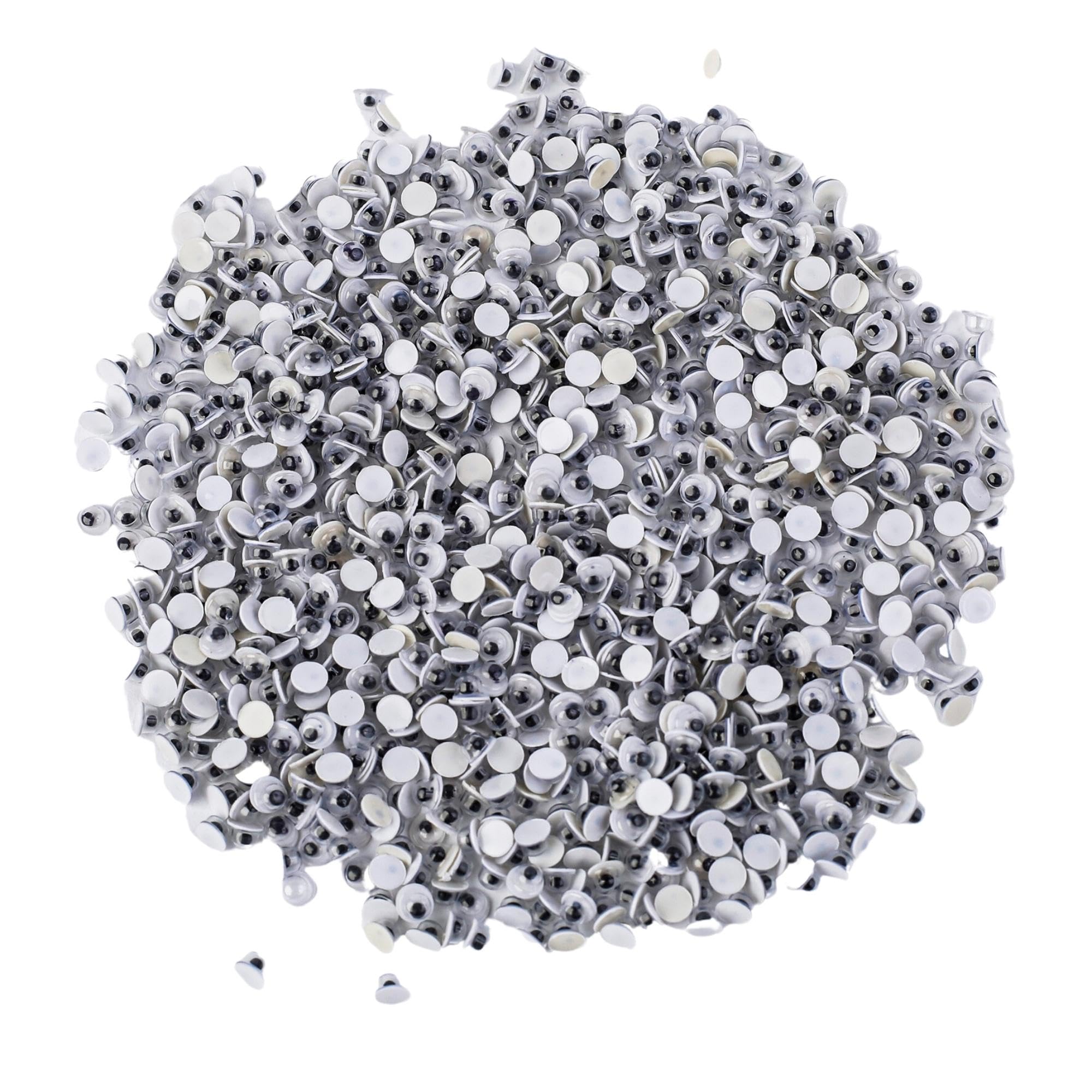 3mm Tiny Googly Eyes, Round Wobbly Wiggly Moving Mini Wiggle Plastic Safety Black Small Eyeballs Stickers for Crafts DIY Accessories, Animal Bear Doll & Toy Making, Scrapbooking, Art Classroom (1000)