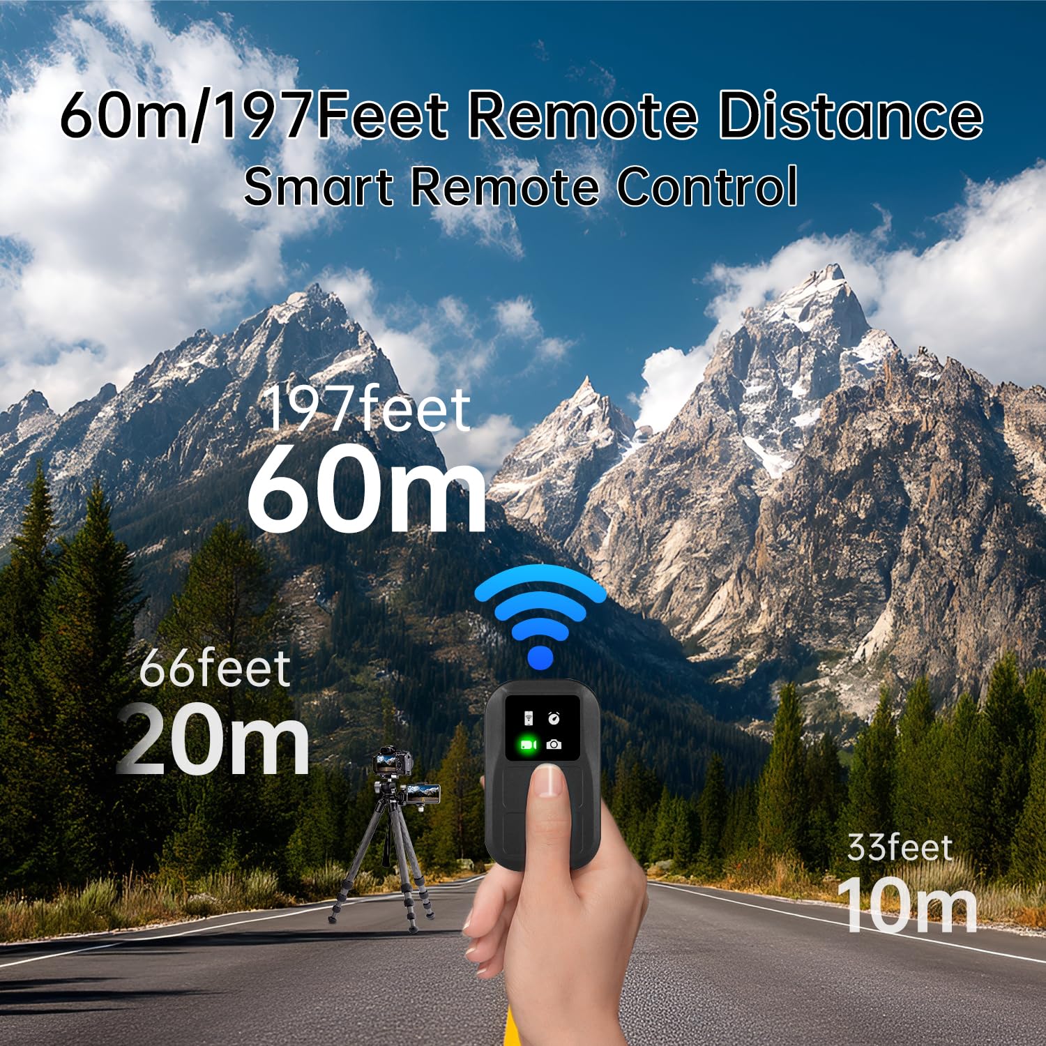 Suptig Telecomando Wireless per GoPro Hero 13/12/11/10/9/8 Nero, Gopro Max, Telefono, Batteria Ricaricabile Integrata