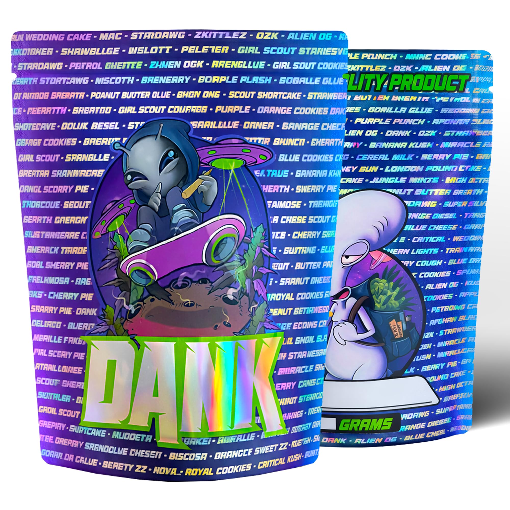 Large Dank - Mylar bags - Resealable foil pouches 140mm x 200mm 50pcs