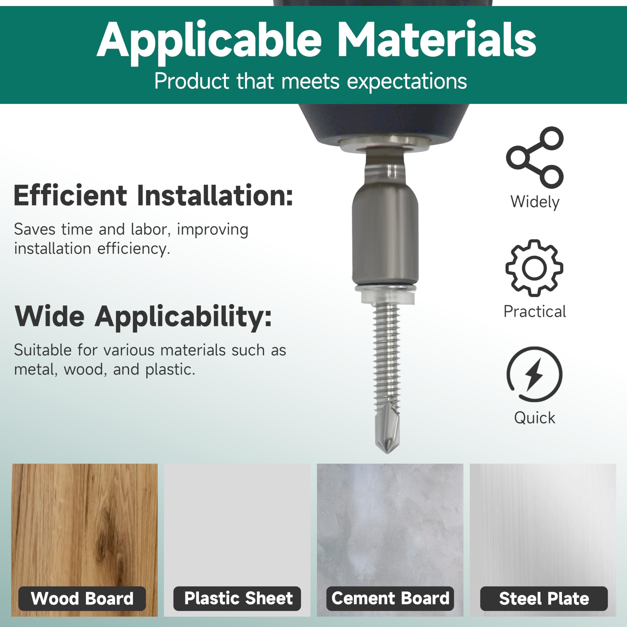 Sheet Metal Screws - 100 Stainless Steel Self Drilling -4 Sheet Metal Screws - 100 Stainless Steel Self Drilling -4