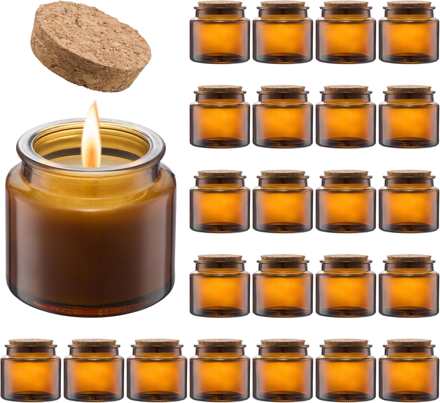 Danmu 3oz Candle Jars,Small Glass Jars with Lids for Making Candles,Candle Making Kit,Wedding,Baby Shower,Party Favors Decoration 24 Pack