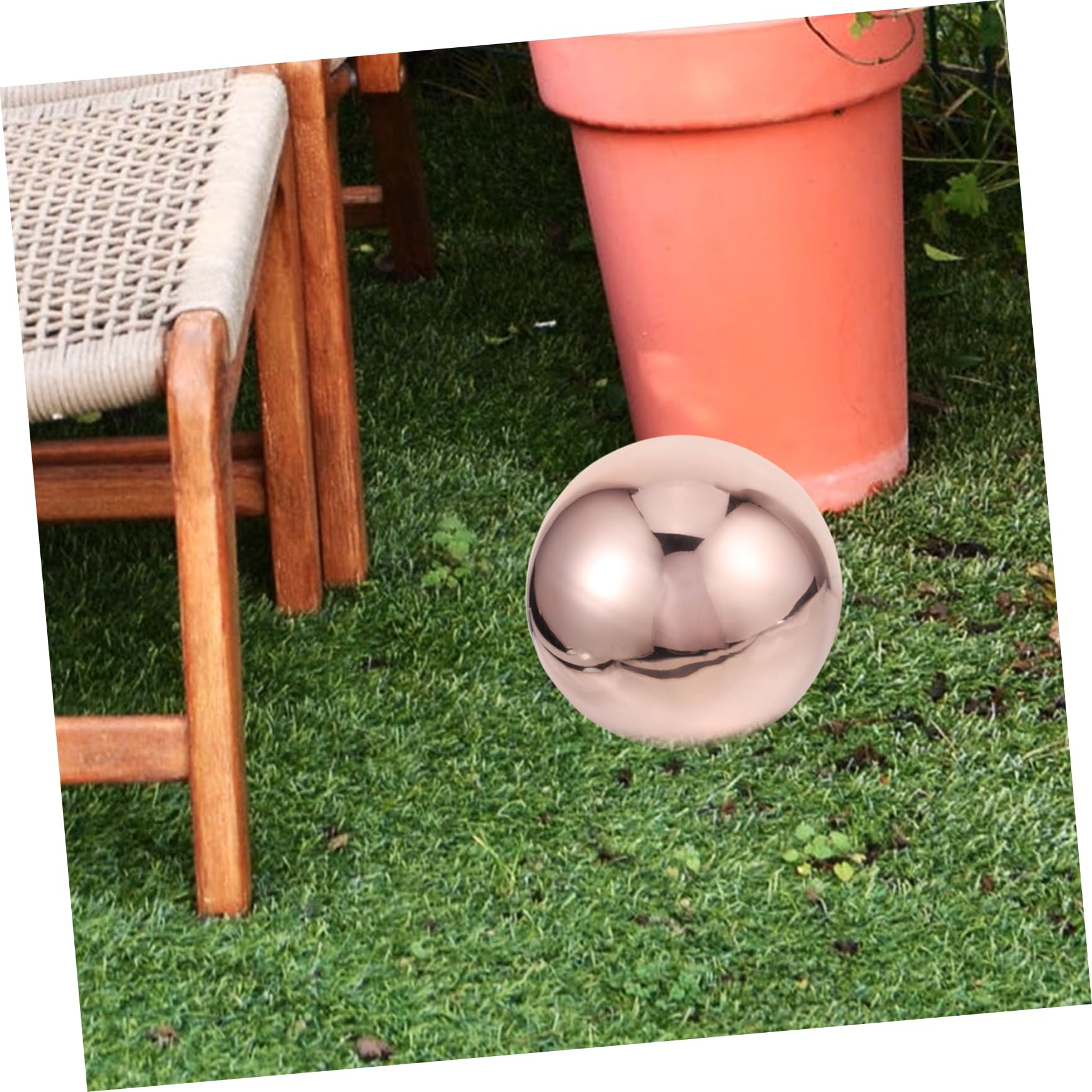 TOYANDONA Reflektierende Edelstahl Gartenkugel für Außenbereich 304 Rosenvergoldeter Hohlkugel Dekoball mit Spiegelnder Oberfläche Wetterfest und Stilvoll für Garten