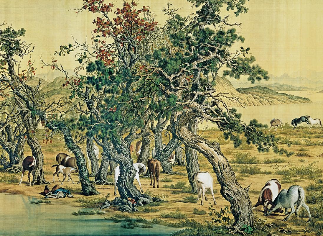 Bristlegrass Puzzles for Adults 1000 Pieces, Jigsaw Puzzles Chinese Master Giuseppe Castiglione Masterpieces All The Pretty Horses Game Puzzle, Gifts for Adults, Birthday Christmas Puzzle Funny Gifts — image 1