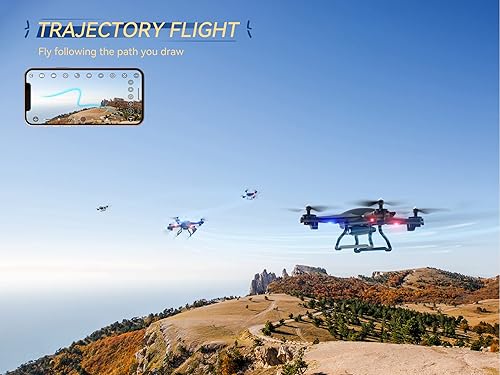 Miniatura 4 de UranHub Dron con cámara para adultos cámara HD 2K de video en vivo para principiantes con control de gestos control de voz retención de altitud modo