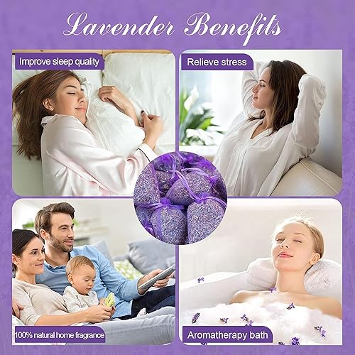 Miniatura 2 de Cedar Space Bolsas de lavanda para cajones y armarios, 16 bolsas de lavanda, rellenas de lavanda seca de alta calidad, recuerdos de despedida de