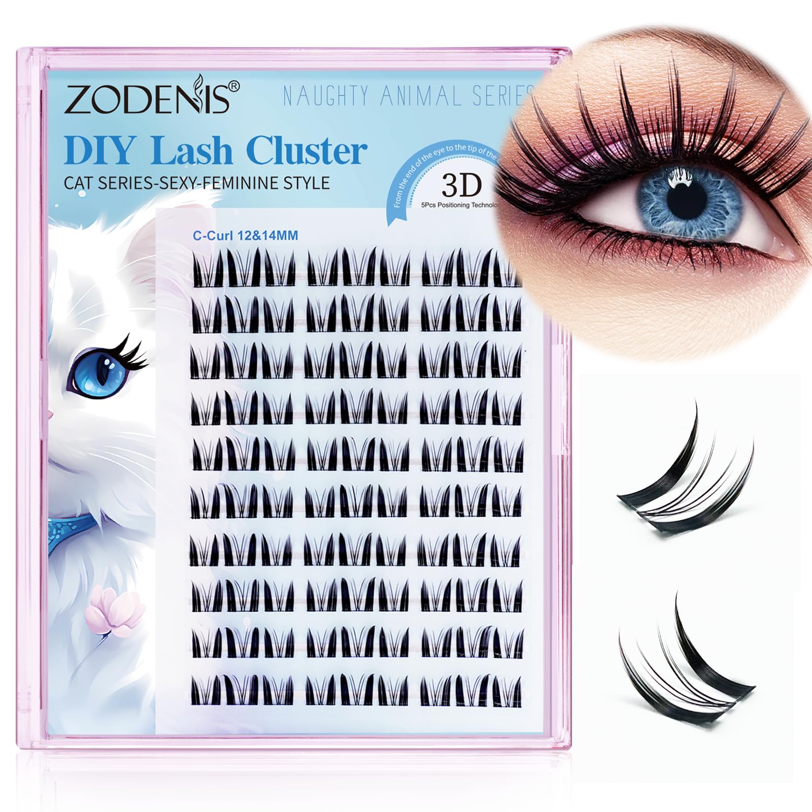 Lash Extension Kit Lash Clusters 90pcs C Curl Volume Eyelash Clusters 12-16mm Mix Wispy Individual Eyelash Lashes Extensions