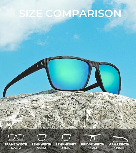 Miniatura 99 de Kaliyadi - Lentes de sol polarizados para hombre, ligeros, con protección ultravioleta, para conducir, pescar y jugar golf