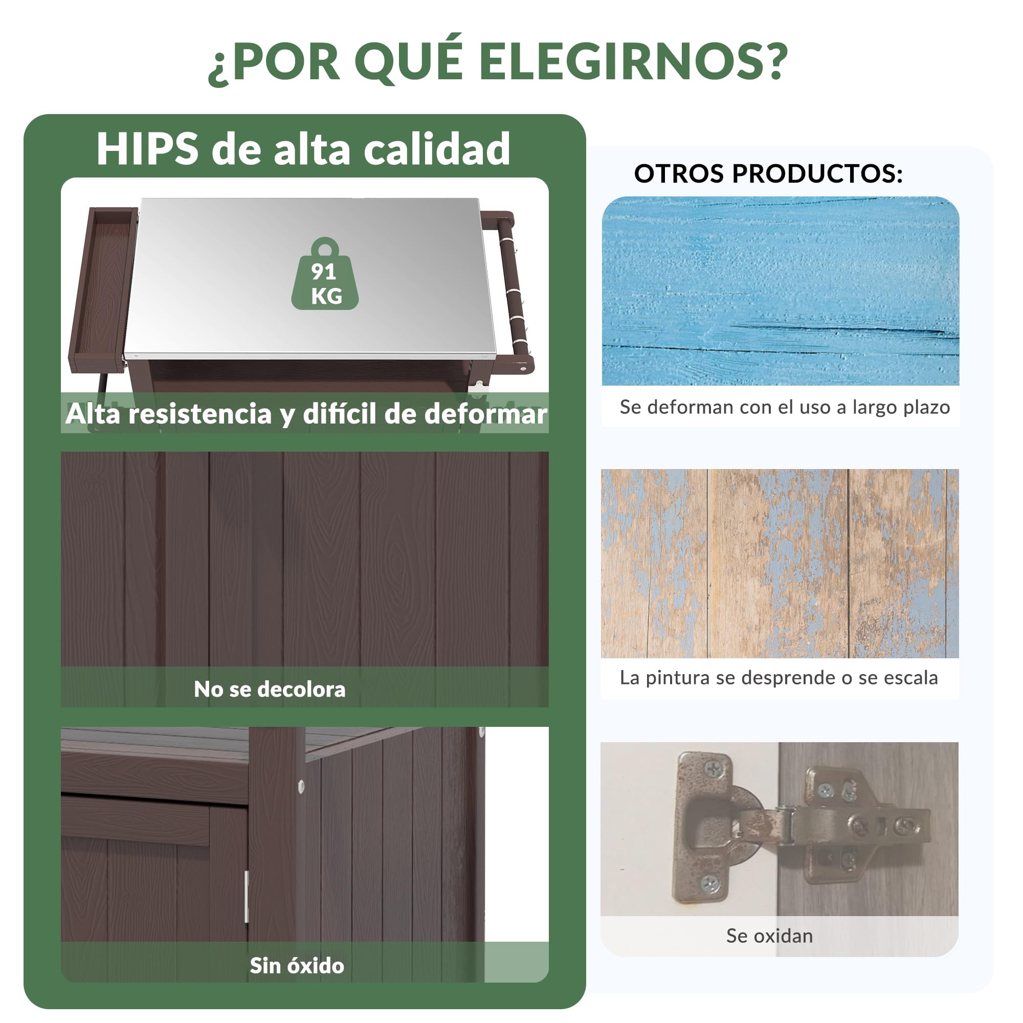 Carrito de Parrilla para Exteriores con Cubierta de Acero Inoxidable, Carrito de jardín Hips Resistente a la Intemperie, Isla de Cocina portátil con Ruedas, Ganchos y Estante Lateral