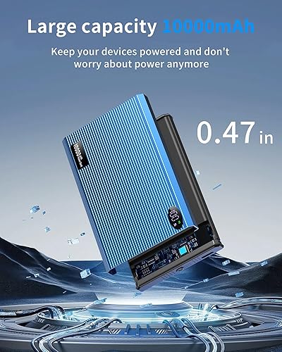 Miniatura 2 de Cargador portátil, cargador inalámbrico de 10000 mAh para iPhone con USB C a 20 W PD cable de carga rápida, cargador magnético para iPhone